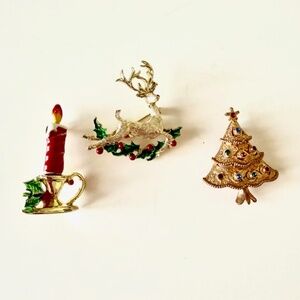 set of 3 Broche pins Vintage